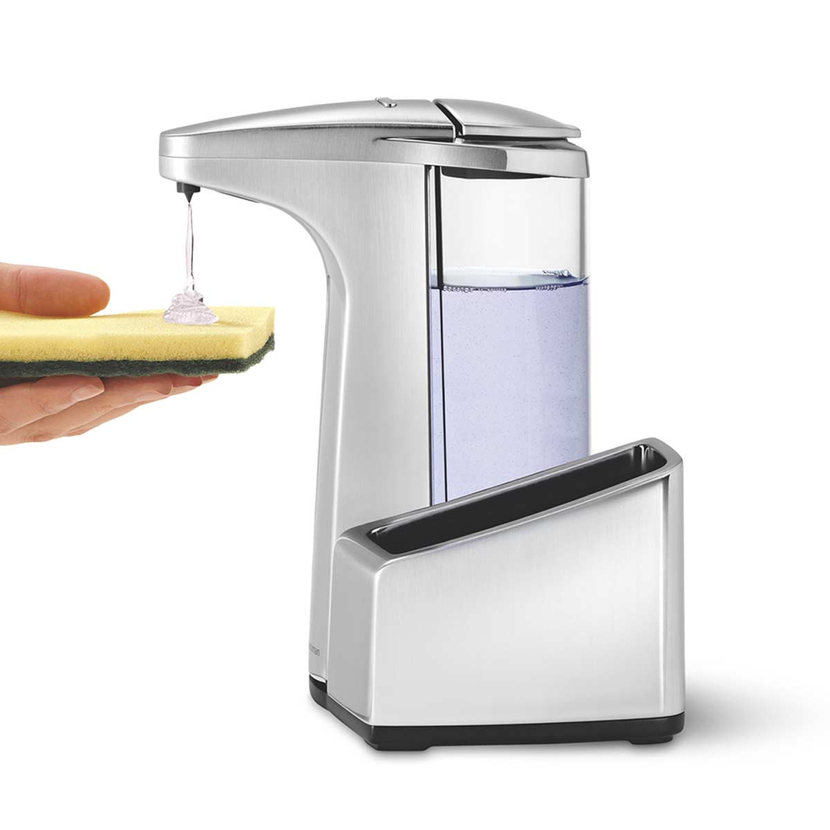 simplehuman-dispenser-sapone-sensorizzato-13-fl-oz-con-caddy-portaspugna-rimovib image 2
