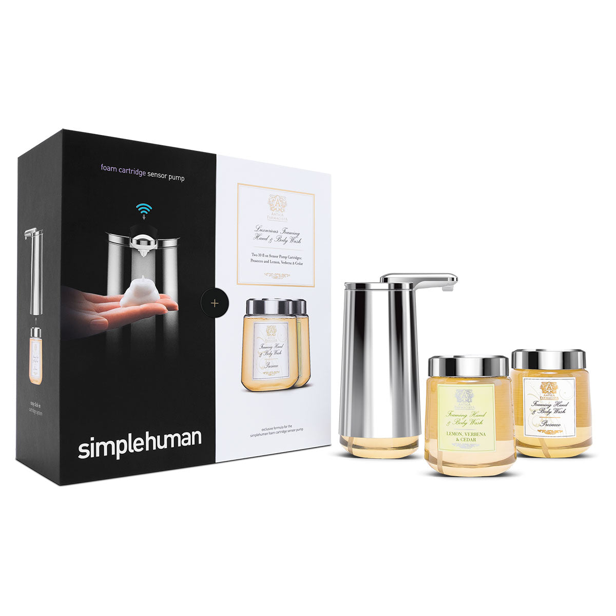 simplehuman-antica-farmacista-gift-set-erogatore-schiuma-sensore-acciaio-inox-lu image 2