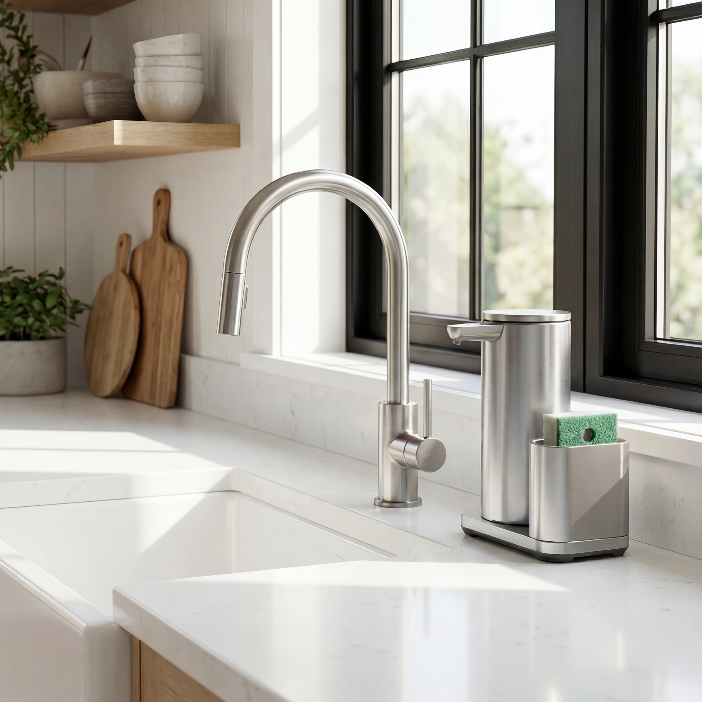 simplehuman-14-oz-sensor-pump-dish-dispenser-sapone-touch-free-con-portasponge-i image 2