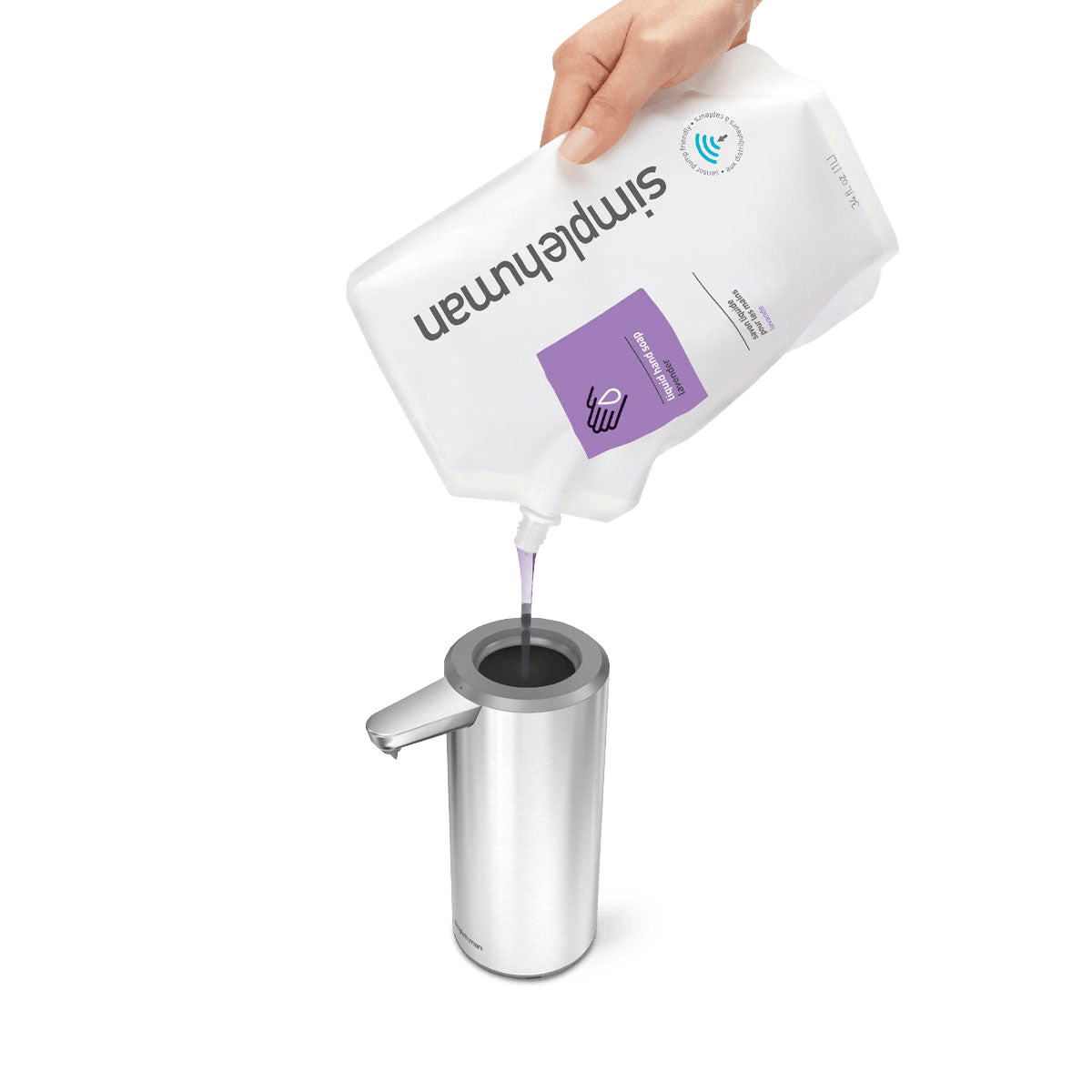 simplehuman-9-oz-rechargeable-liquid-sensor-pump-with-personalization-dispenser- image 5