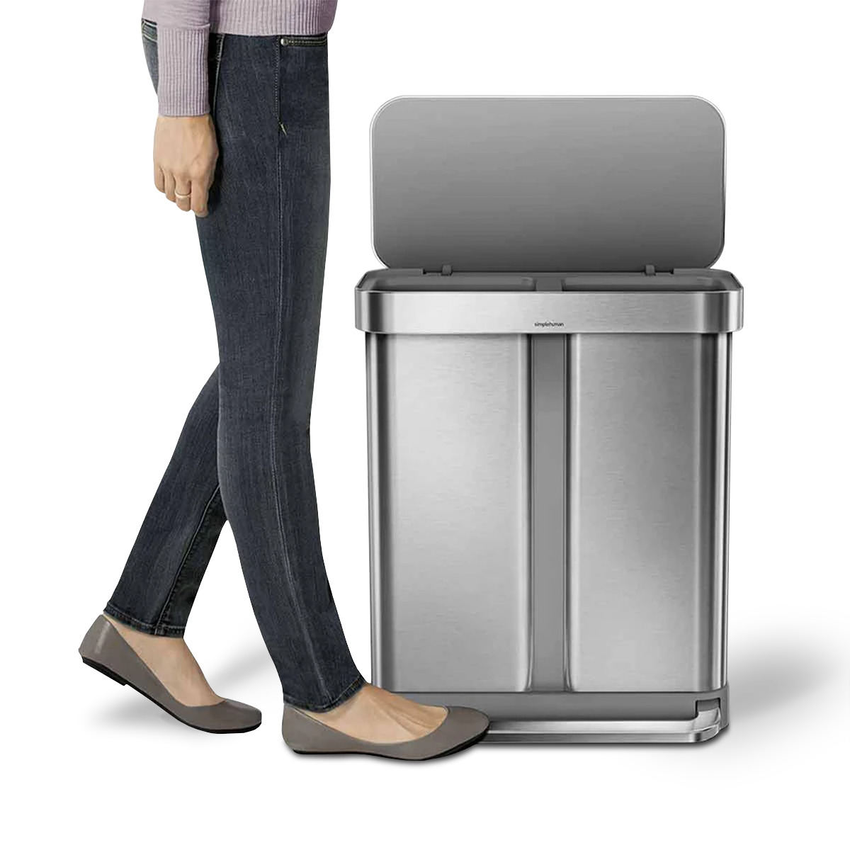 simplehuman-gen1-58l-dual-compartment-rectangular-sensor-can-pattumiera-sensore- image 6