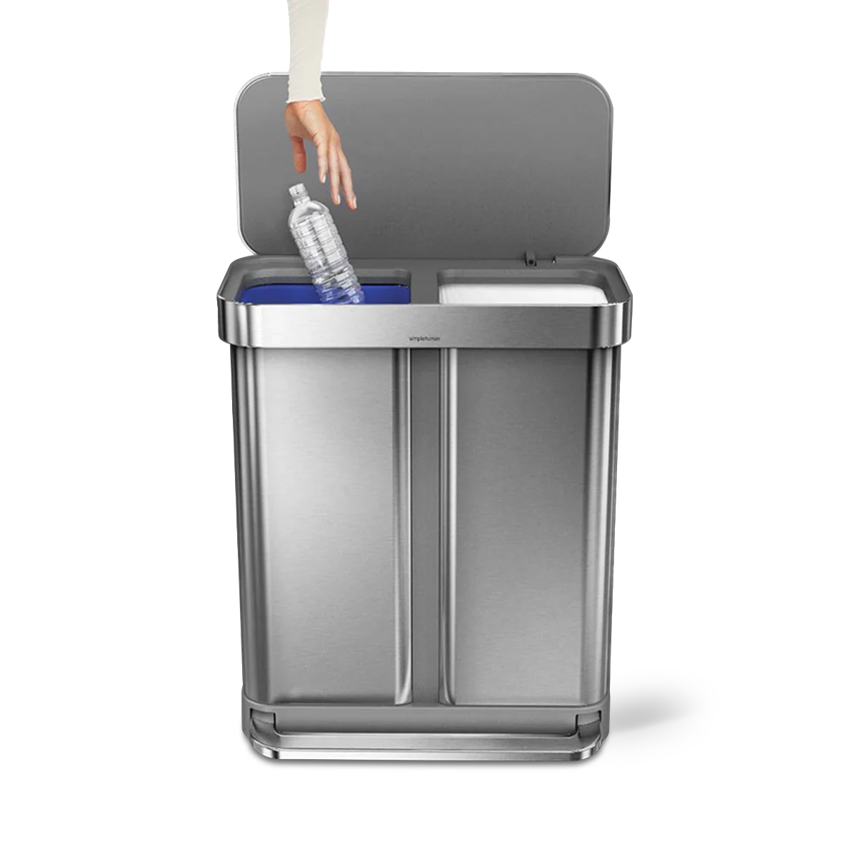 simplehuman-gen1-58l-dual-compartment-rectangular-sensor-can-pattumiera-sensore- image 5