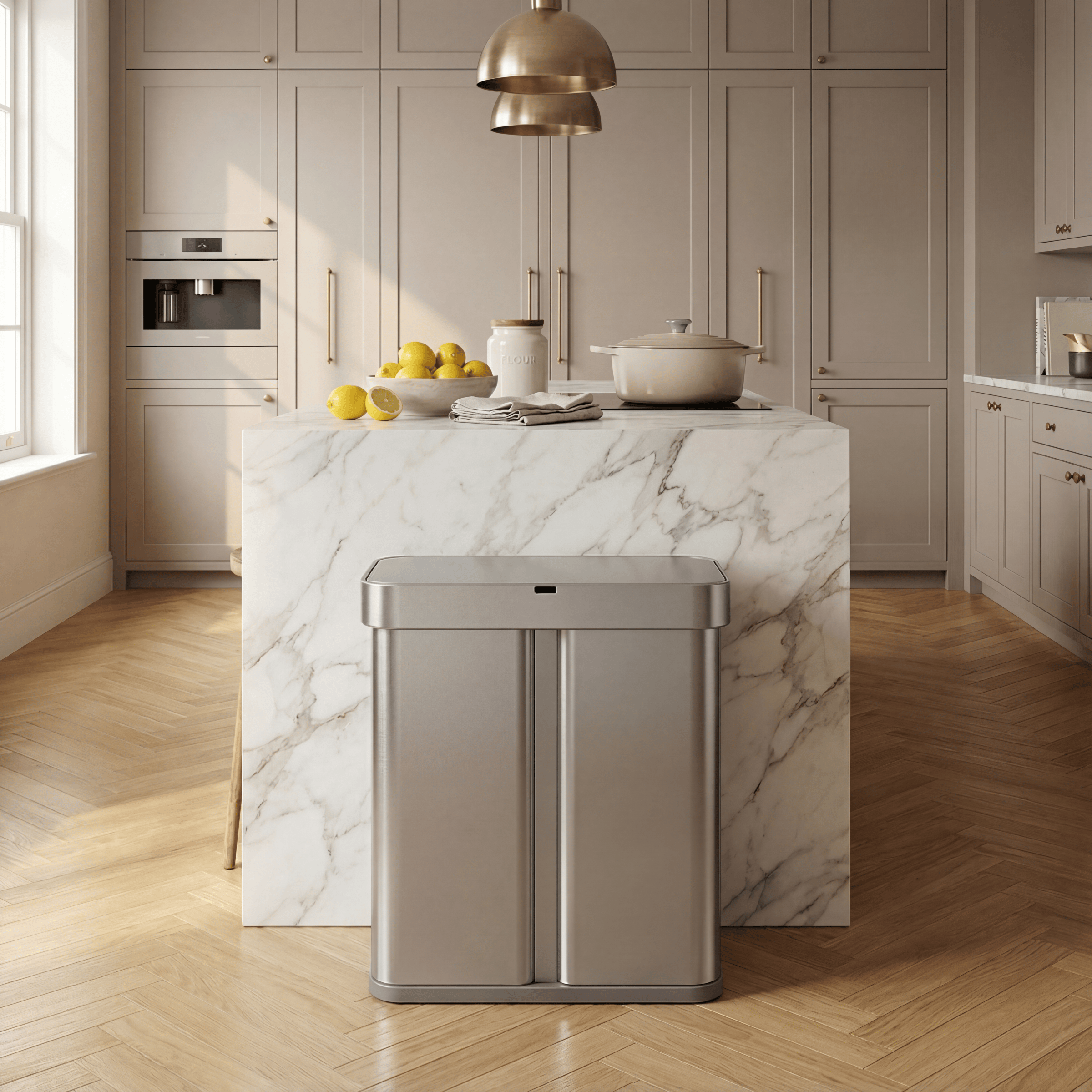simplehuman-58l-sensor-recycler-cestino-riciclaggio-dual-compartment-con-sensore image 2