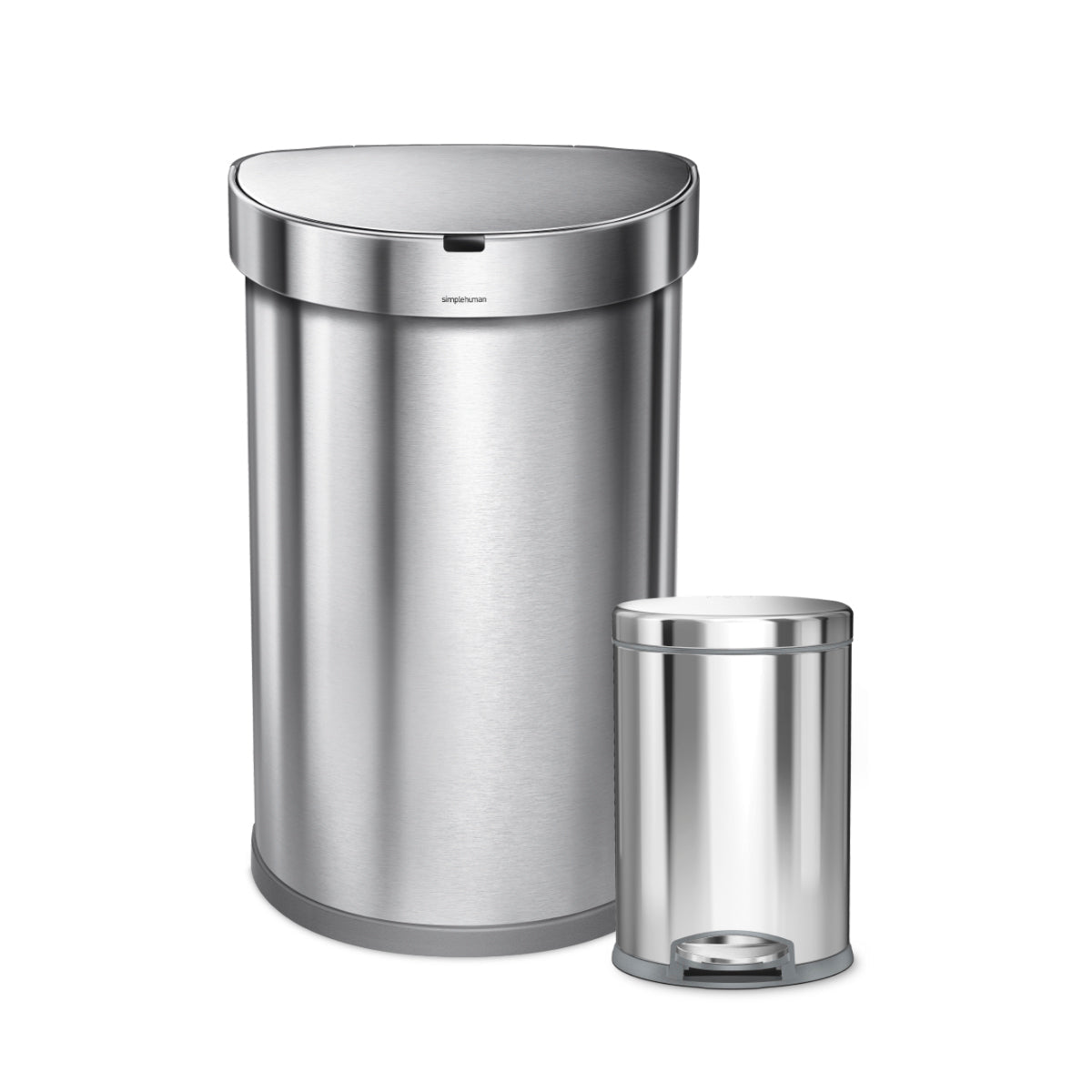 simplehuman-set-pattumiera-sensor-semi-round-45-litri-cestino-a-pedale-round-4-5 image 1