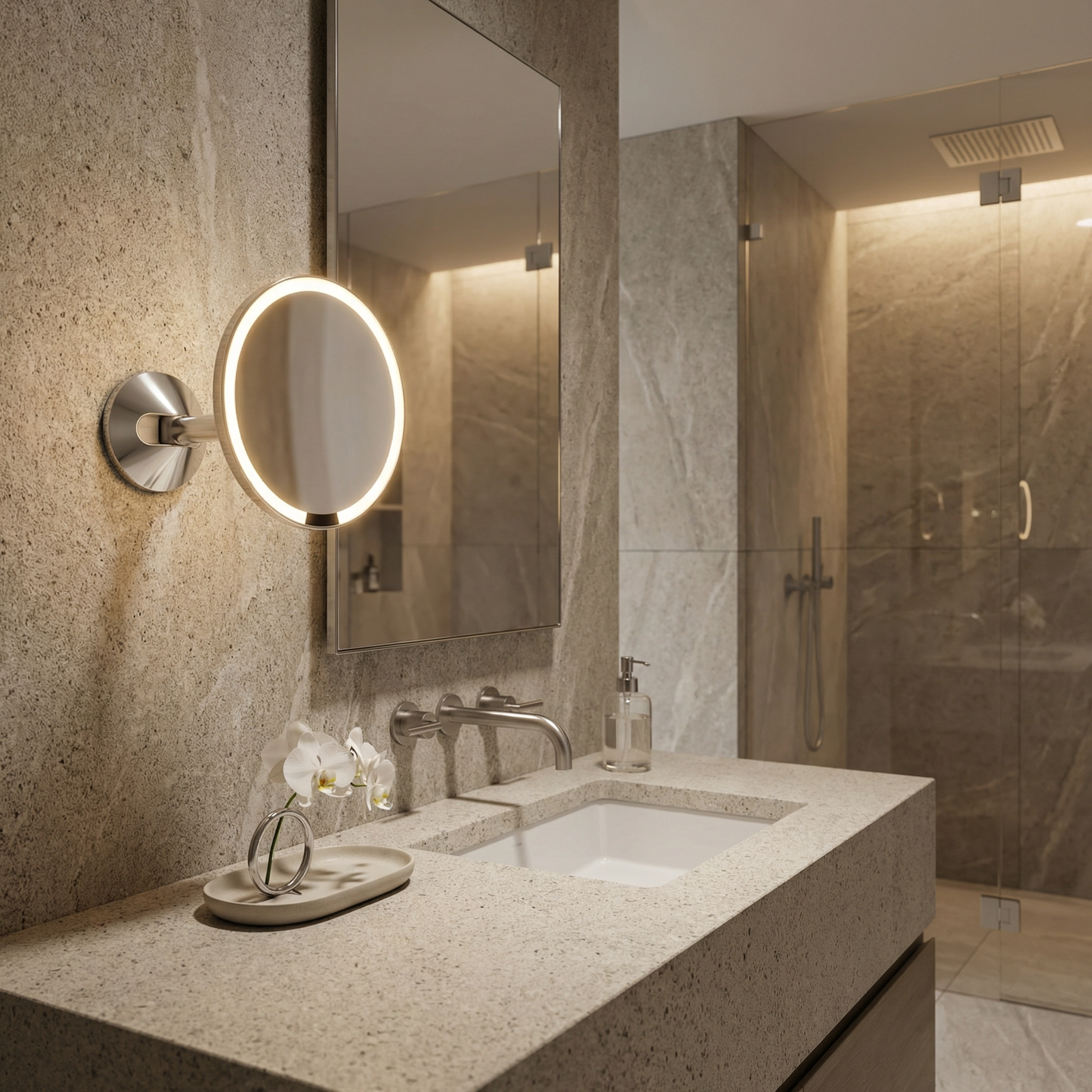 simplehuman-specchio-sensor-hard-wired-da-parete-luce-tru-lux-automatica-braccio image 4