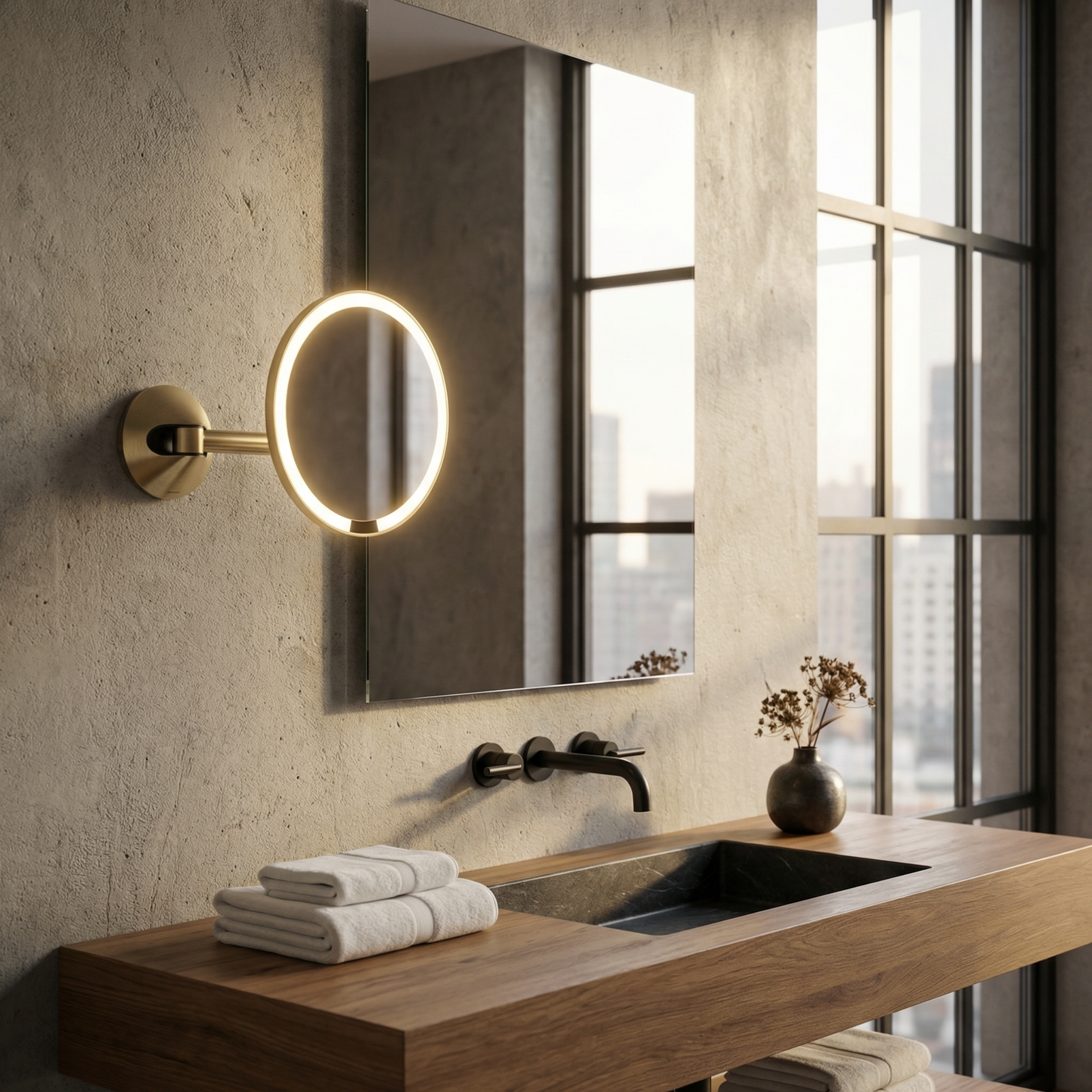simplehuman-specchio-sensor-hard-wired-da-parete-luce-tru-lux-automatica-braccio image 8